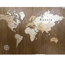 Карта мира из дерева