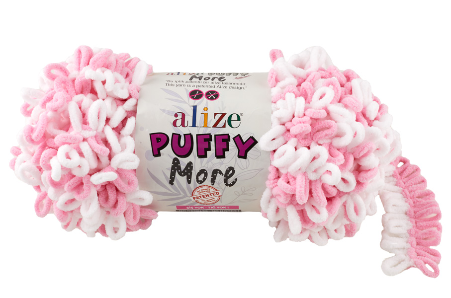 Puffy ПУФФИ More (ALIZE) 6267 розово-белый