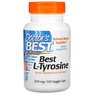 Doctor's Best, Best, L-тирозин, 500 мг, 120 вегетарианских капсул