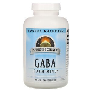 Source Naturals, GABA Calm Mind, 750 мг, 180 капсул