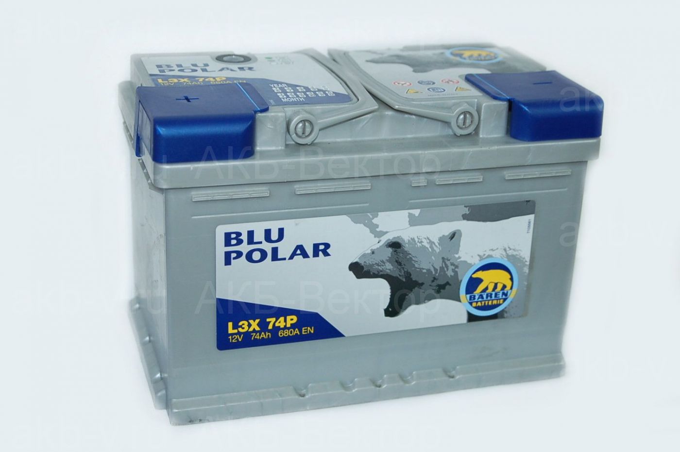 Baren Blu Polar 74Ач 680А(EN) пр. Италия. Fiamm/Hitachi 2018г