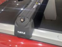 Багажник на крышу Suzuki SX4 2013-..., Turtle Air 2, аэродинамические дуги на интегрированные рейлинги (черный цвет)
