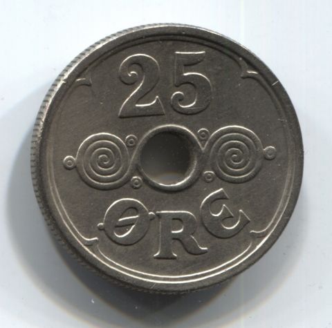 25 эре 1924 Дания AUNC