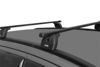 Багажник на крышу Suzuki Vitara 2015-..., Lux, стальные прямоугольные дуги на интегрированные рейлинги