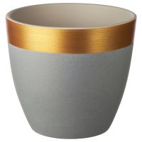 LIMEPEPPAR ЛАЙМПЕППАР, Горшок цветочный, серый/золотой полоска, 19 см - 204.679.74