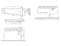 Подвесная/мебельная накладная раковина Hatria Grandangolo 130 T 130х50 схема 2