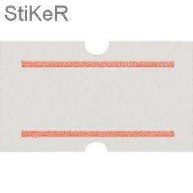 72137 Этикет-лента прямоугольная белая с красной полосой 21.5х12 мм (10 рулонов по 1000 этикеток)