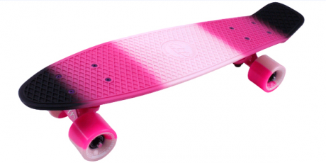 Скейтборд пластик Multicolor 22 pink/black 1/4 TS