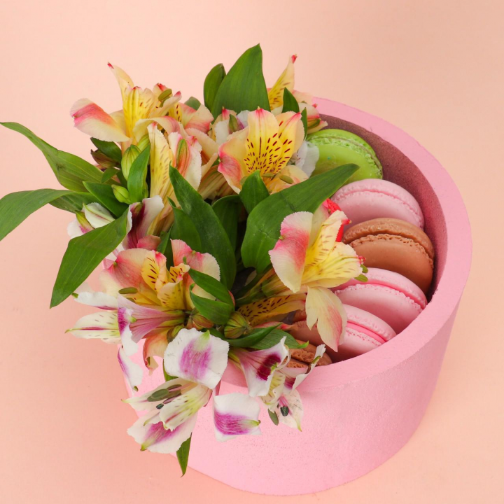 Пенобокс 16×16×10 см кашпо для цветов и подарков "Круг", розовый