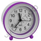 Часы -будильник настол. Perfeo Quartz "PF-TC-007", круглые диам. 10,5 см, фиолетовые