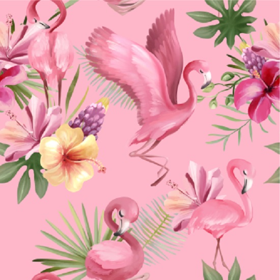 Хлопок Перкаль - Фламинго на розовом 50х37 limit