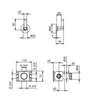 Вентиль запирающий для смесителя Fantini Icona Deco R891B схема 1