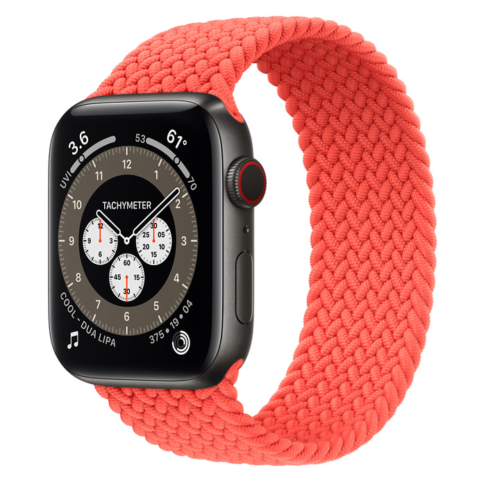 Ремешок Apple Watch Series 6 Electric Orange Braided Solo Loop (для корпуса 44 мм)