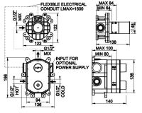 Встраиваемая часть для электронного смесителя Gessi 44665 схема 1