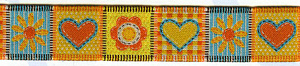 Тесьма декоративная жаккардовая  SAFISA Spiral Сердечки и цветочки 20 мм. разные цвета Испания (9178.20)