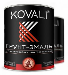 Грунт-эмаль "3в1" KOVALI (черный) полуглянец 2,4кг.