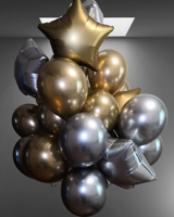 Воздушные шары хром золото и серебро