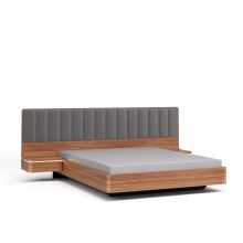 Кровать ORLY с широким изголовьем комбинированная  180х200 орех/серый