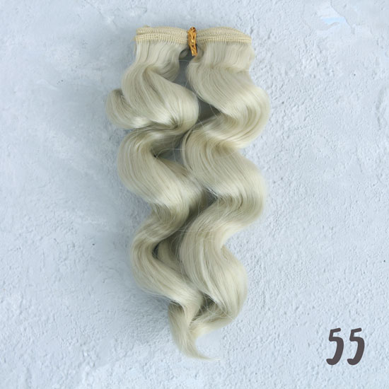 Трессы для создания причеcки куклам - Двойной завиток 15 СМ платиновый блонд