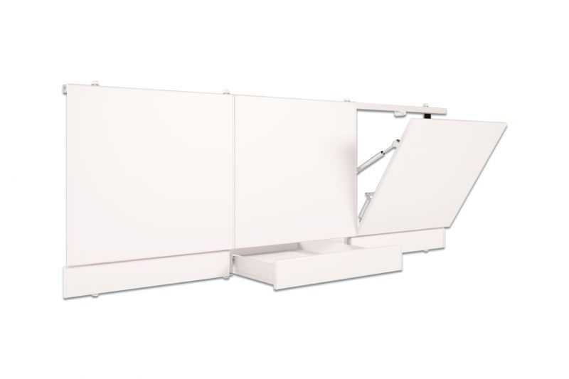 Экран для ванны Метакам Купе 1700 белый, выдвижной ящик, откидные дверцы