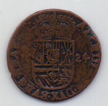 1 лиард 1624 Брабант RARE Испанские Нидерланды XF