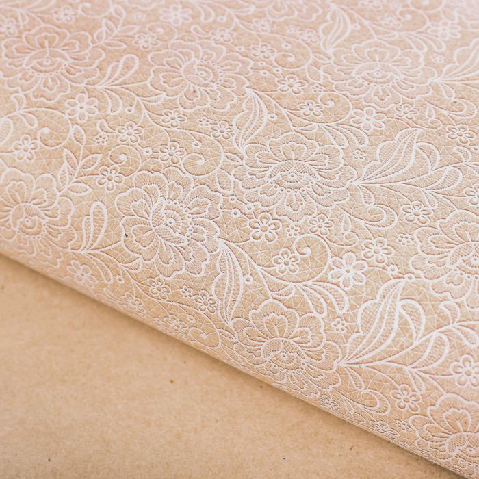 Бумага упаковочная крафтовая «Нежное кружево», 50 × 70 см упак 10 листов