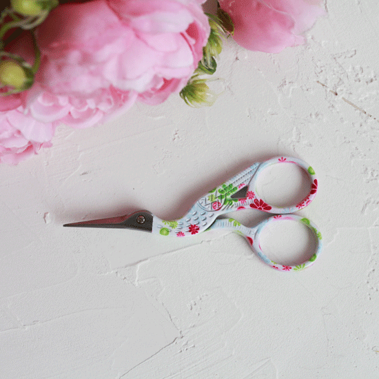 Ножницы для вышивки - Цапельки, цветочные 9 см.