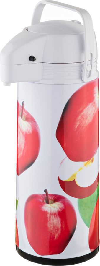 Термос со стеклянной колбой и помпой "Спелые яблоки" 1.9 л