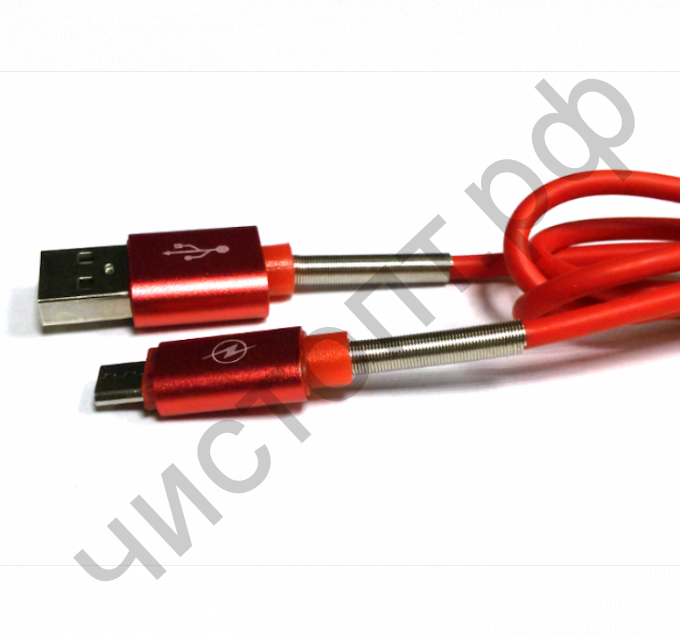 Кабель USB 2.0 Aм вилка(папа)--микро B(microUSB) вилка(папа) цветной гелевый металл с пружинкой (1.0м)