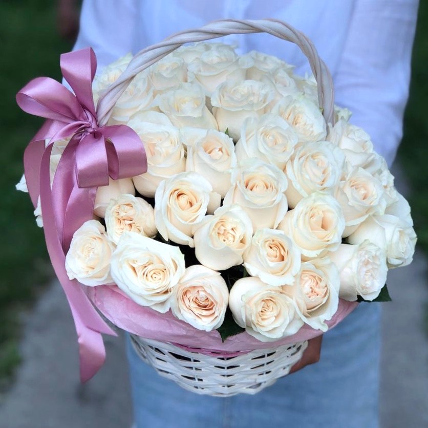 Корзина роз купить в Москве - Заказать розы в корзине | Цена ниже