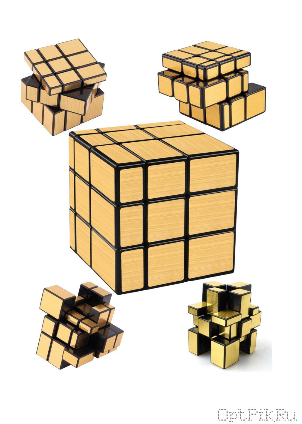 Кубик Рубика зеркальный золотой