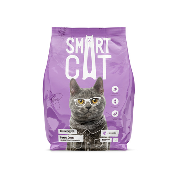 Сухой корм для кошек Smart Cat с кроликом 5 кг