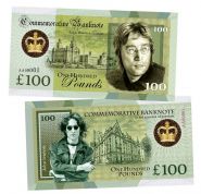 100 Pounds (фунтов) - Джон Леннон (John Winston Lennon. England). Памятная банкнота. UNC Oz ЯМ