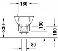 Биде Duravit подвесное серия 1930 026610 схема 4
