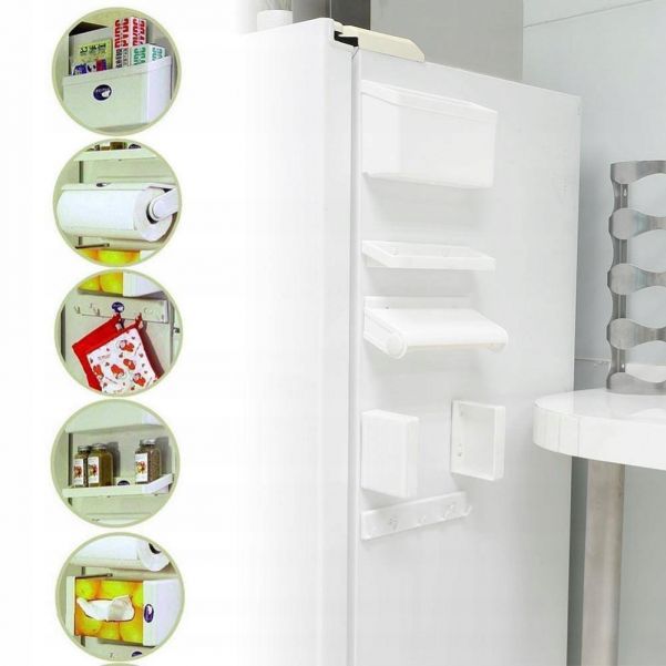 Магнитный стеллаж-органайзер на холодильник 5 in 1 Magnetic Storage Shelf