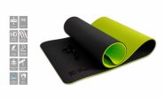Коврик для йоги 10 мм двухслойный TPE черно-зеленый FT-YGM10-TPE-BG