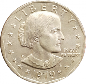 США 1 доллар 1979 D Денвер Колорадо Феминистка Сьюзен Браунелл Энтони