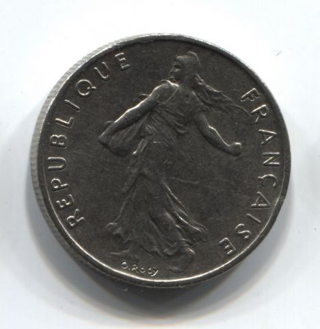 1/2 франка 1976 Франция XF