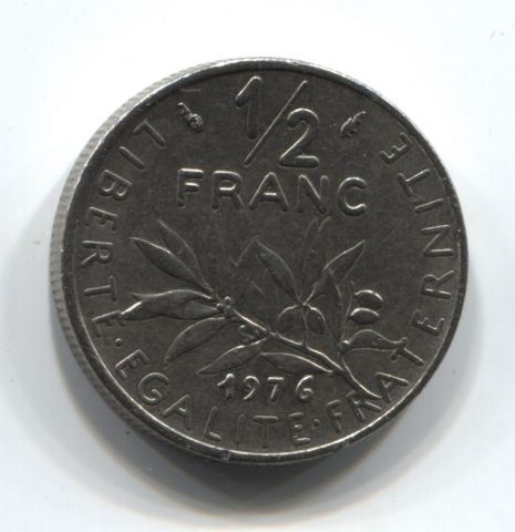 1/2 франка 1976 Франция XF