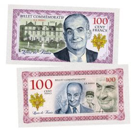 100 Cent FRANCS (франков) — Луи де Фюнес. Франция (Louis de Funes. France). Памятная банкнота. UNC Oz ЯМ
