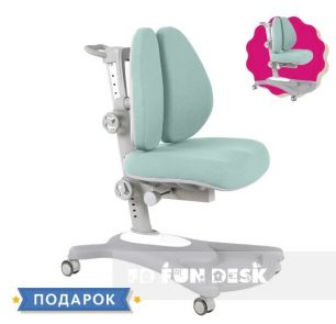 Детское кресло Fortuna Grey Fundesk + зеленый чехол!