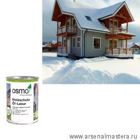Защитное масло - лазурь для древесины для наружных работ OSMO Holzschutz Ol-Lasur 900 Белое 0,75 л