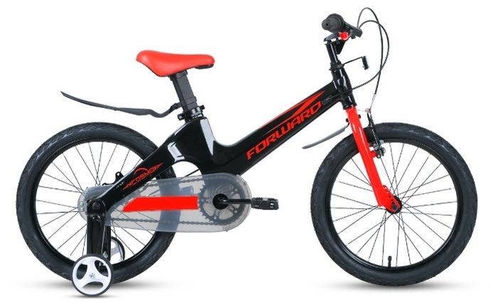 Велосипед FORWARD COSMO 18 2.0 (18" 1 ск.) Чёрный/красный (1BKW1K7D1025)