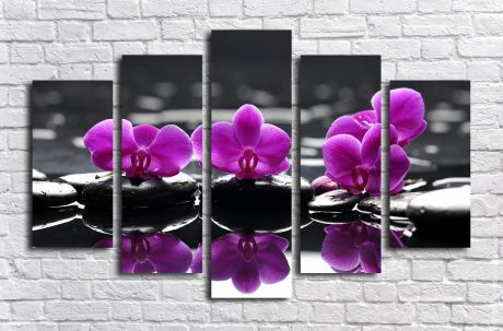 Модульная картина Орхидеи фиолетовые