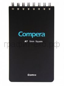 Блокнот А7 80л.кл.Comix COMPERA BOND черный CPA7807BLK