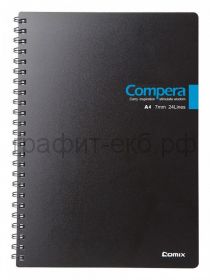 Тетрадь А4 80л.лин.Comix COMPERA BOND черная CPA4807BLK