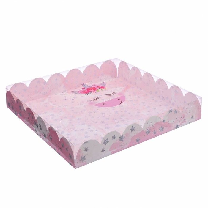 Коробка подарочная с PVC-крышкой «Чудесных мгновений», 35 × 35 × 6 см