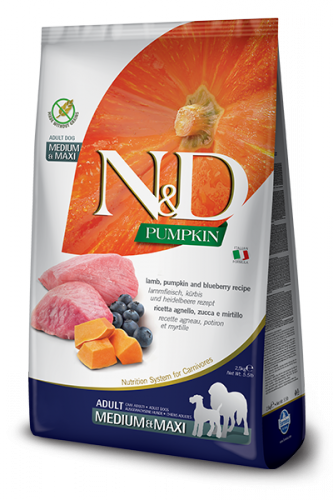 N&D Lamb, Pumpkin & Blueberry Adult medium & maxi (НД ягненок, тыква и черника для собак средних и крупных пород)