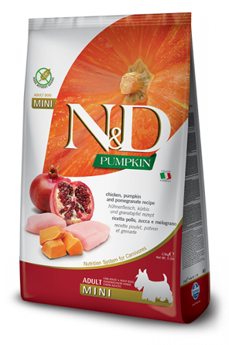 N&D Pumpkin Chicken & Pomegranate Adult Mini (НД Курица, гранат и тыква для собак мелких пород)