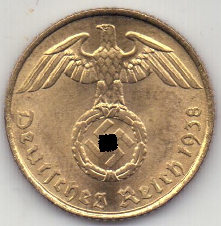 5 пфеннигов 1938 Германия UNC Редкое состояние